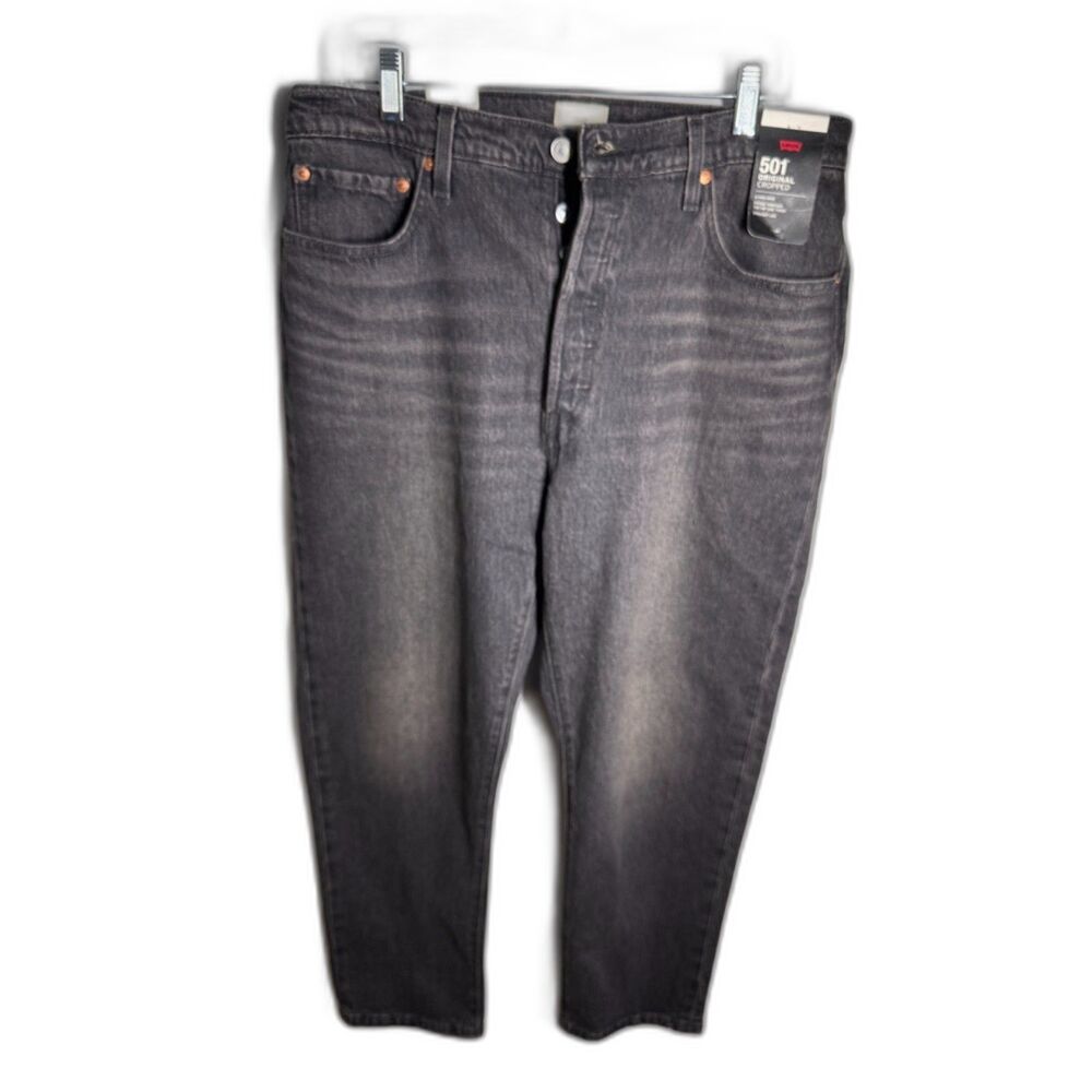 Levi’s Premium 501 Original Cropped Women’s Jeans 34x28 Black High Rise